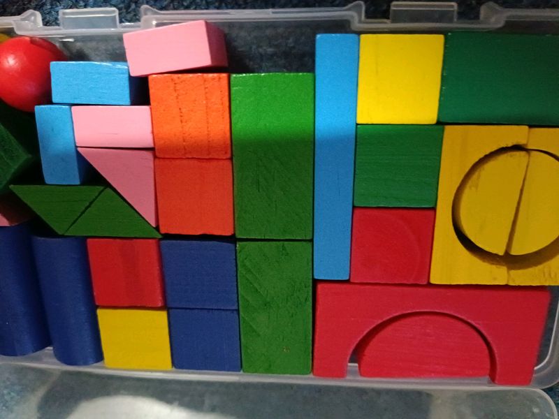 Colourful Building Blocks With Box