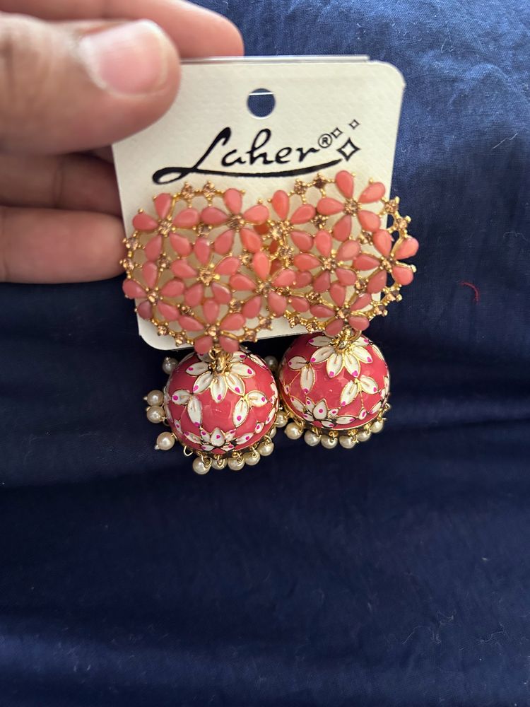 Peach Color Jhumka