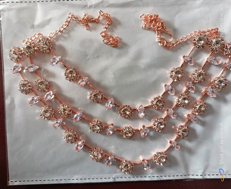 Rose Gold 3 layer Jewellery Set