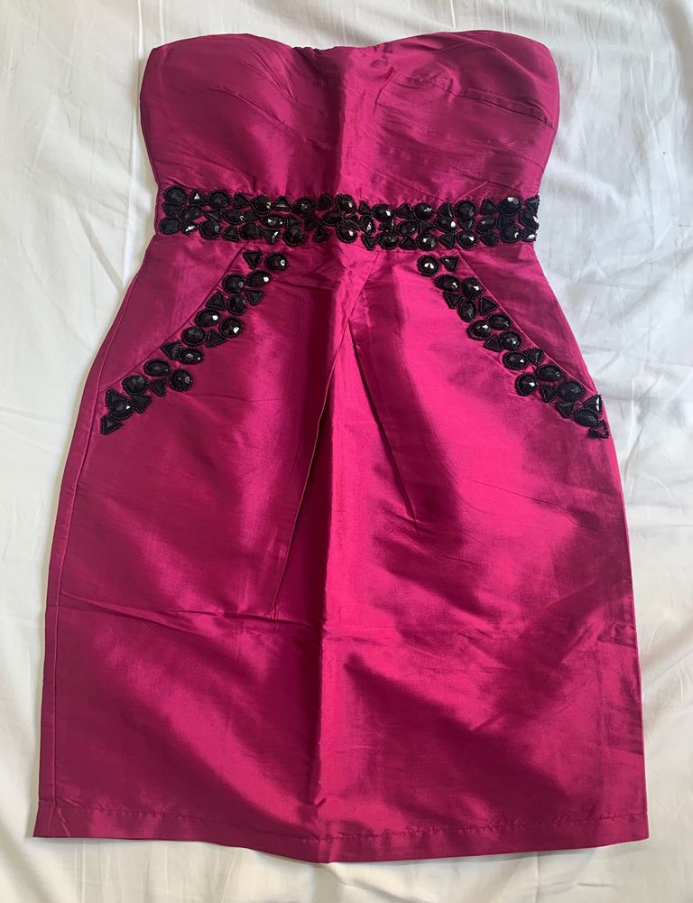 Magenta Silk Dress