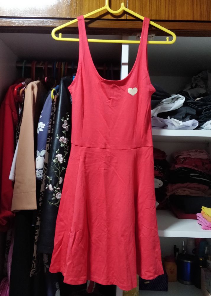 H&M Red Heart Skater Dress New With Tag