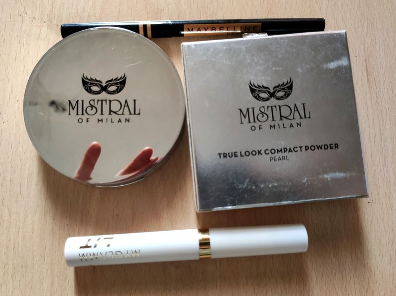 Compact, Kajal & Lip Gloss Combo