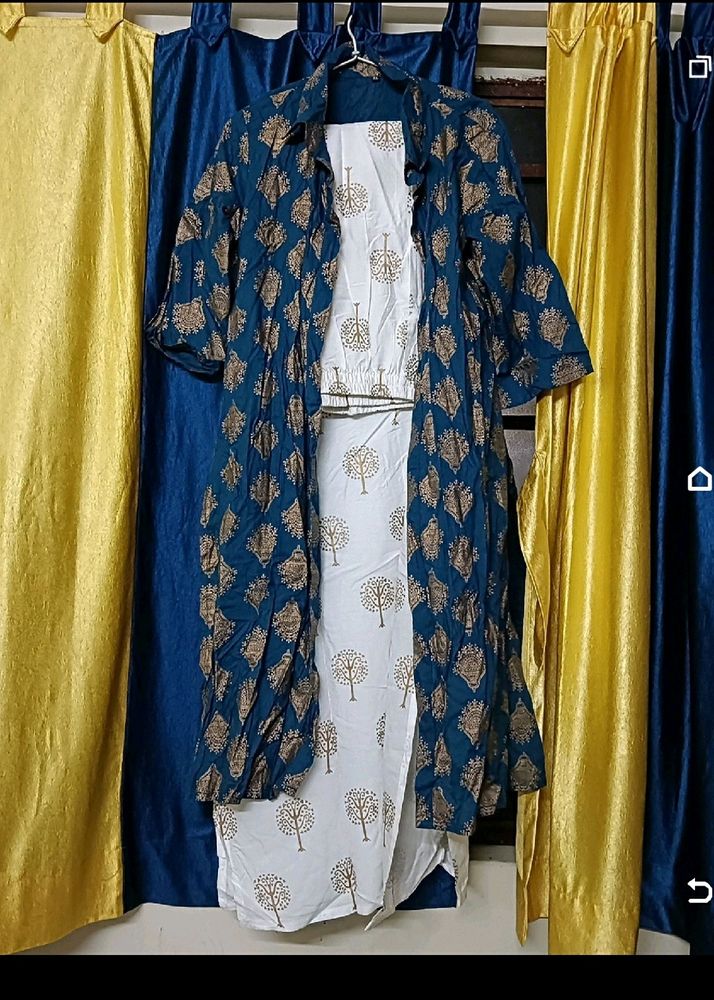 New Kurti Plazzo And Shrug Set