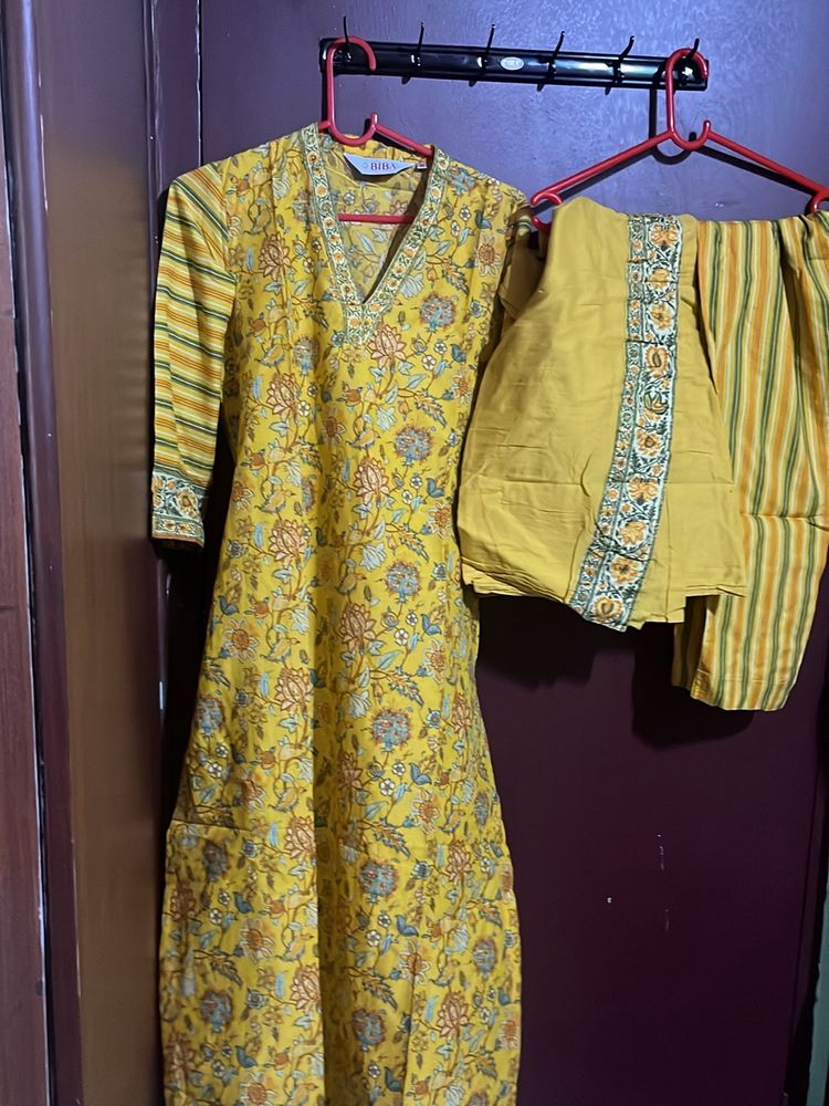 Biba Yellow Color Kutti Set (36) For Sale 🔥🔥