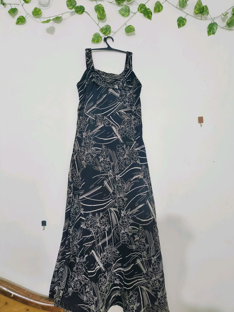 A Line Long Black Dress