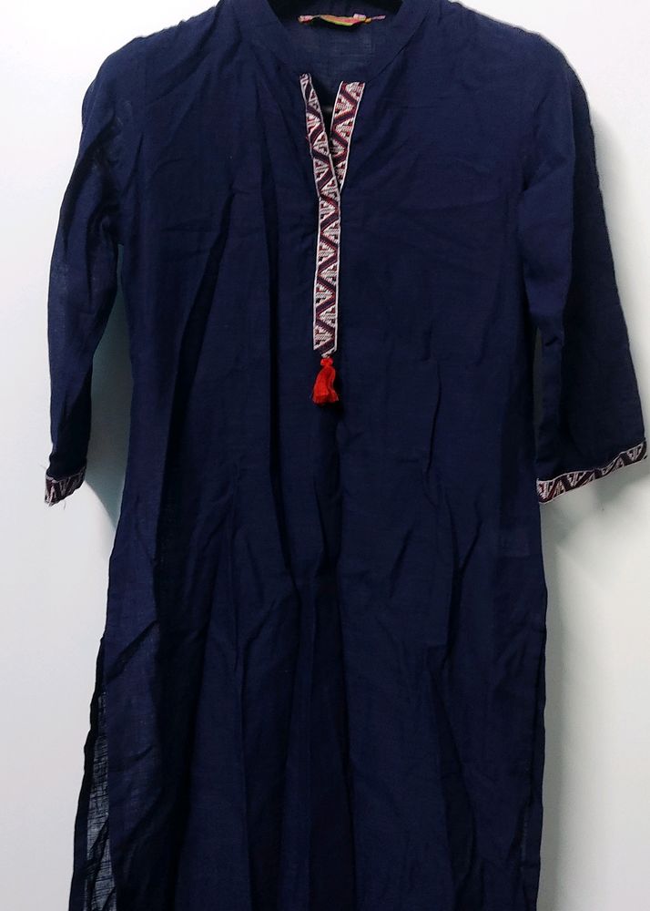 Blue Cotton Kurta