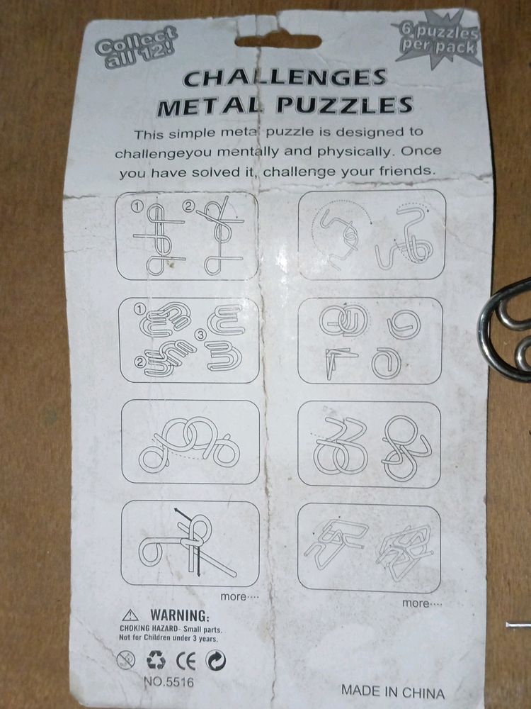 6 Metal Puzzles