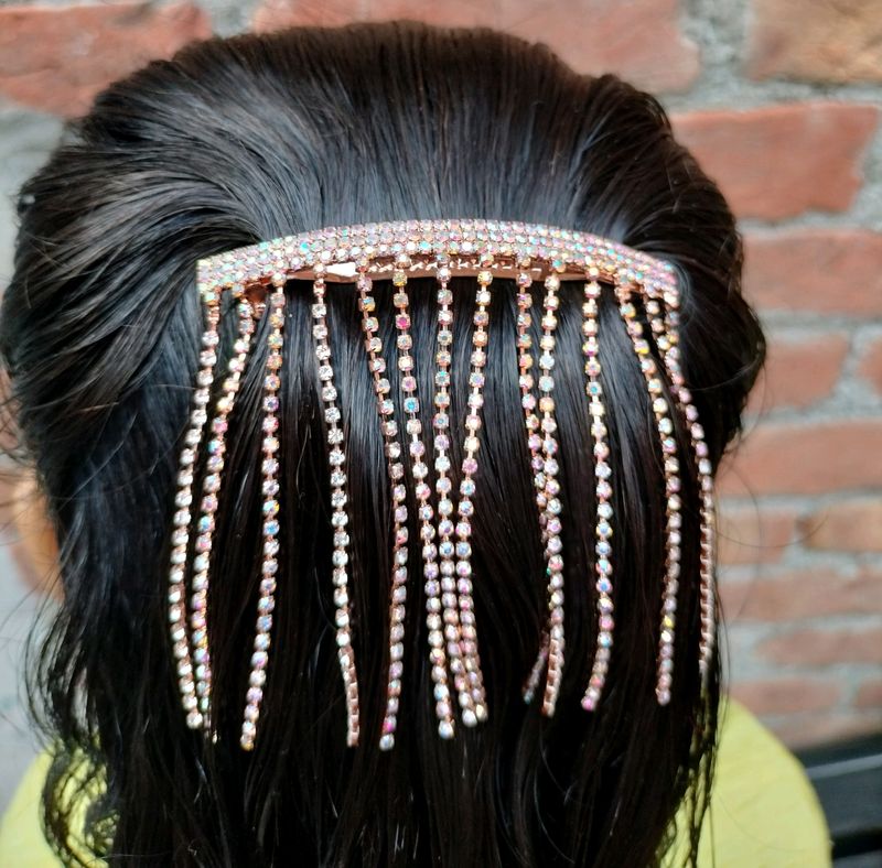 Hair Clip Rose Gold And Silver Colour