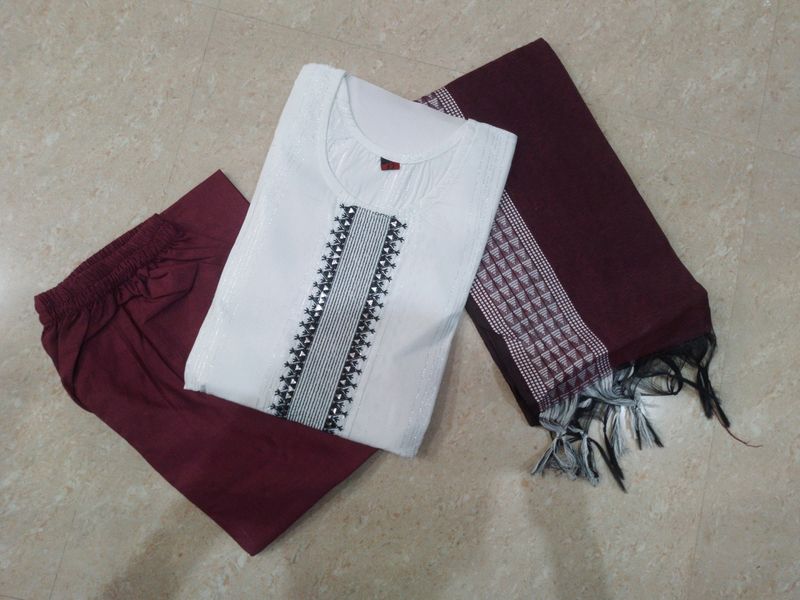 KURTI PANT DUPATTA SET