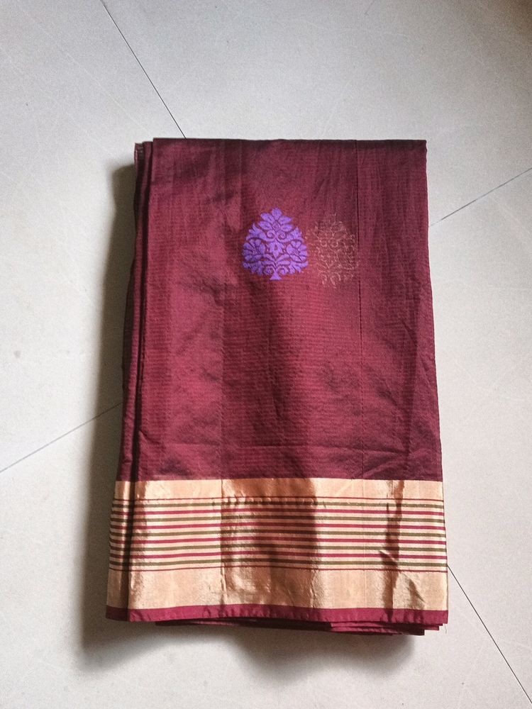 Maroon Saree With Blouse