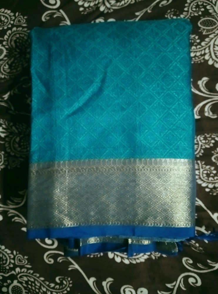 Blue Colour Fancy Pattu Saree