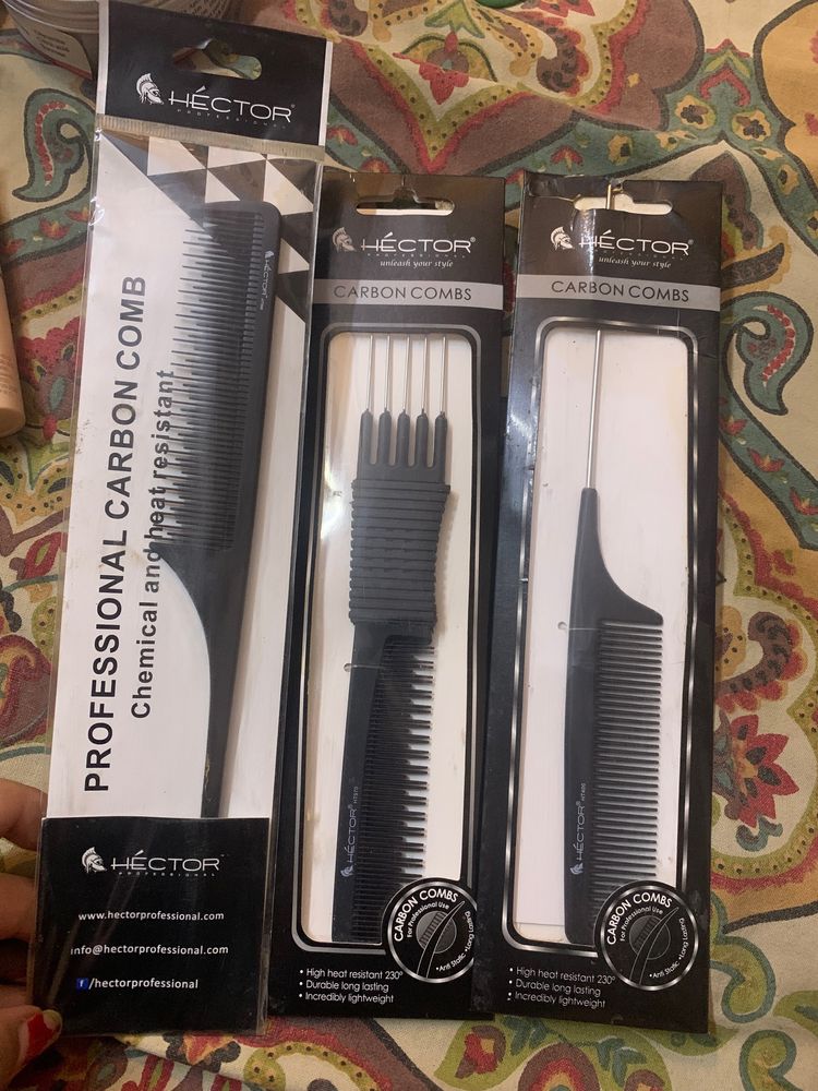 Hector Professional Carbon Combs Set Of 3