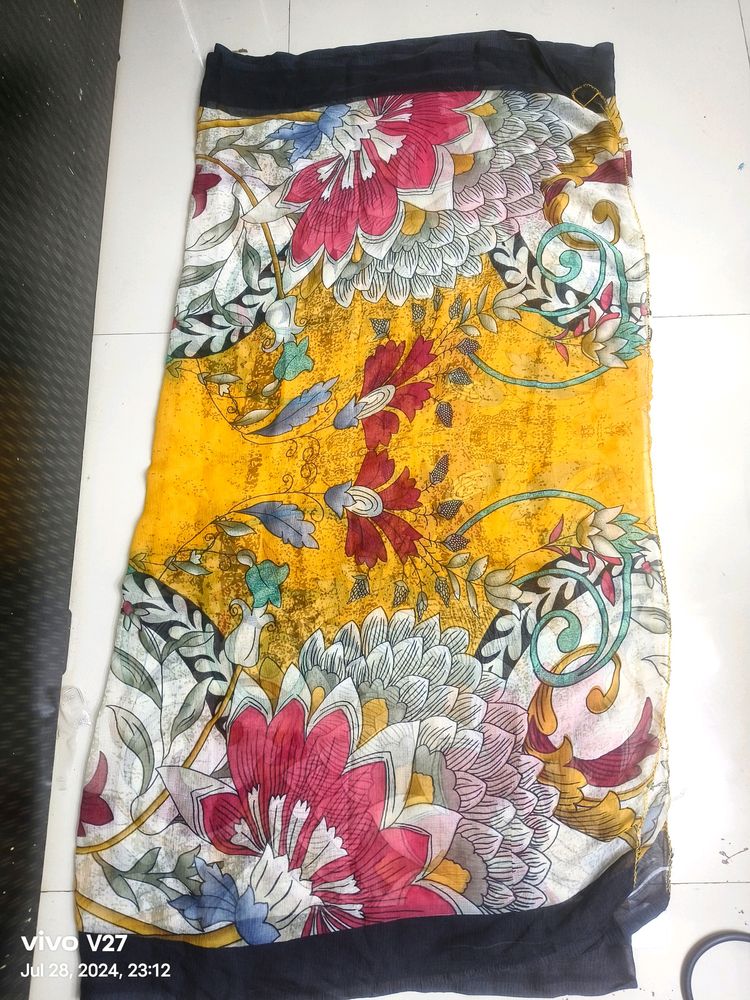 Cotton Flower Print Dupatta 06