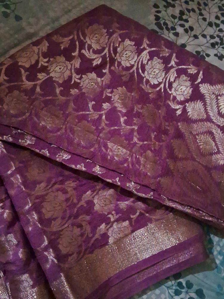 Pink Color Full Zari Saree