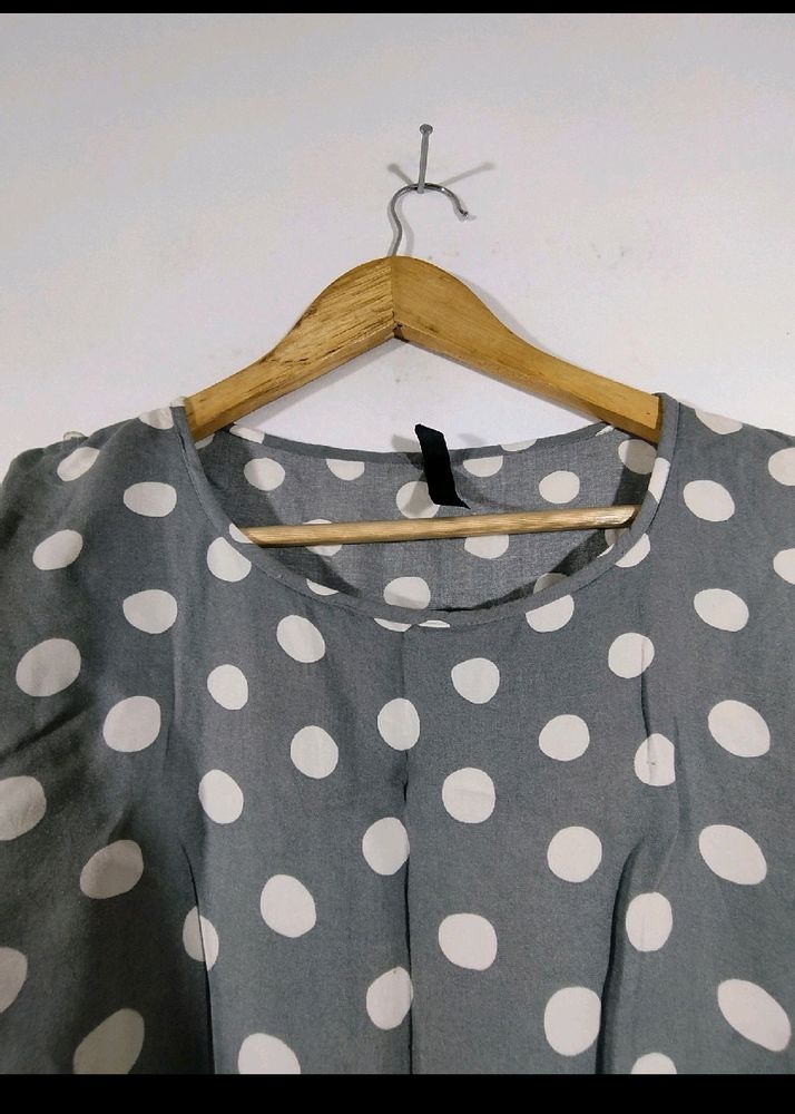 Chic Grey PolkaDots Party Top