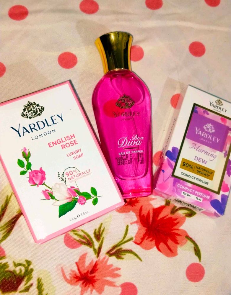 3 Set Yardley EDP, Compact Perfume,Soap Combo