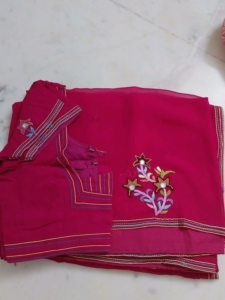 FRENCH KNOT WORK SAREE