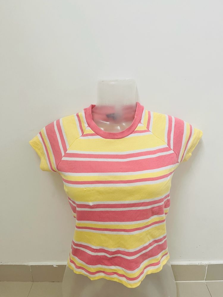 Yellow & Pink Stripped Top