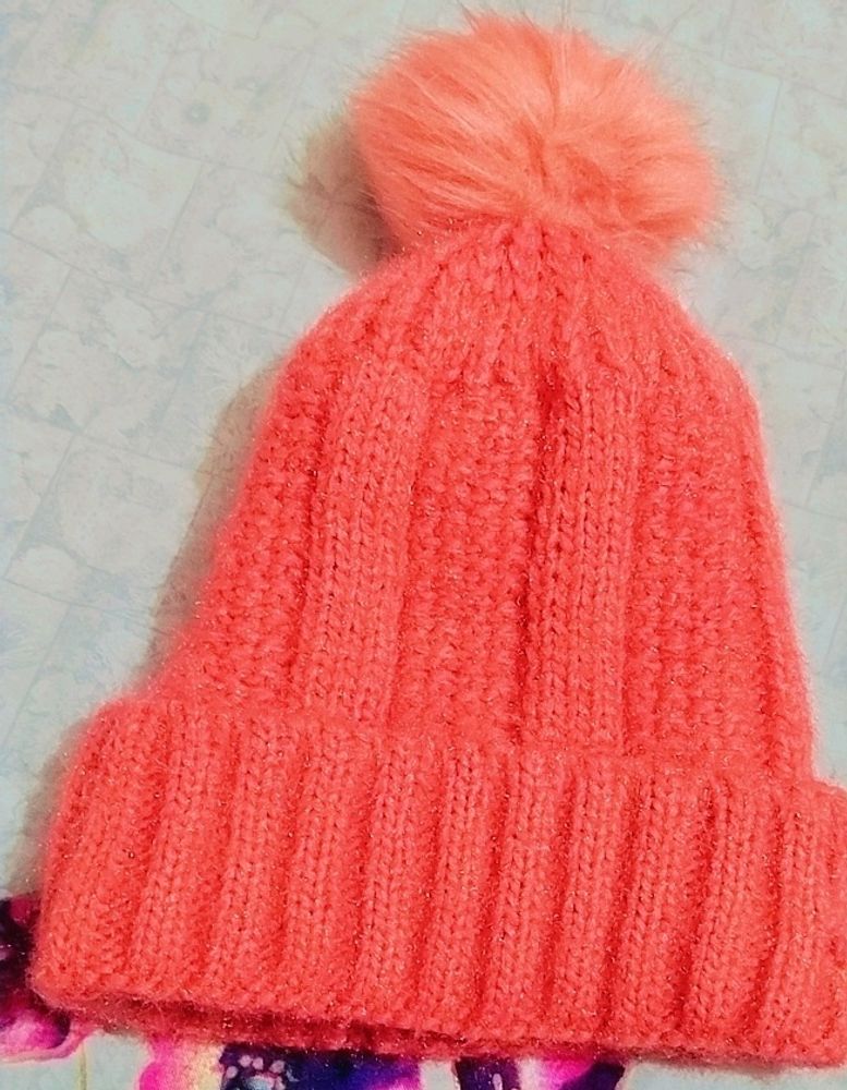 Super Cute peach Winter Cap 🌸💗