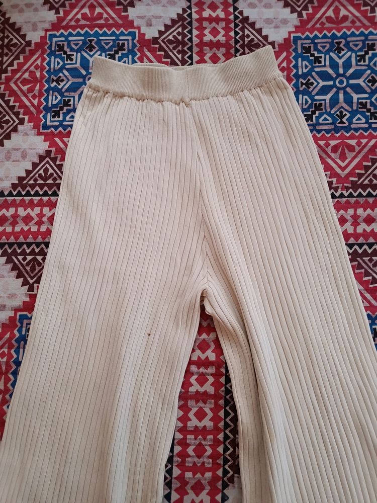 Elegant Beige Flared Pants