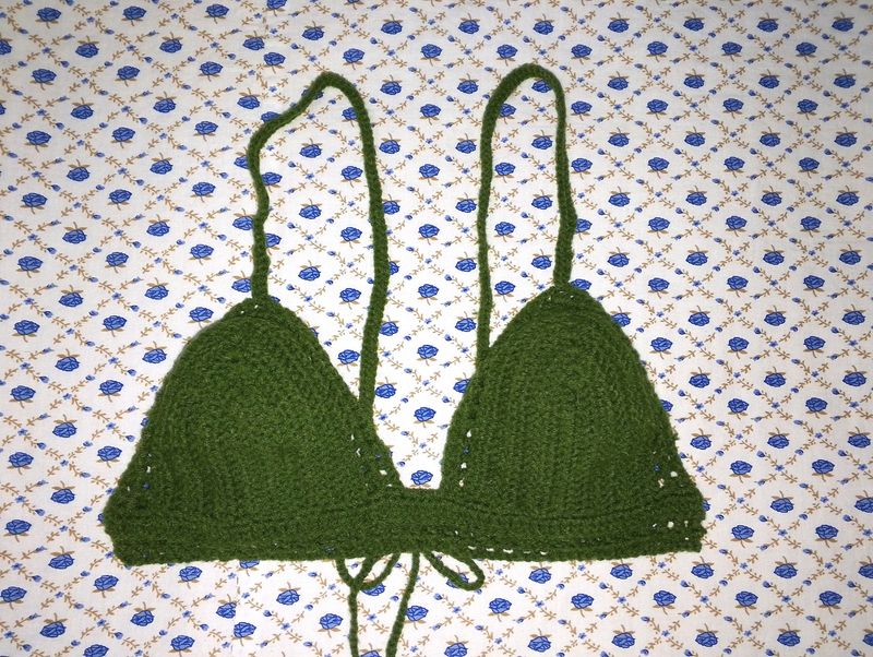 Crochet Bra Top_ Olive Green