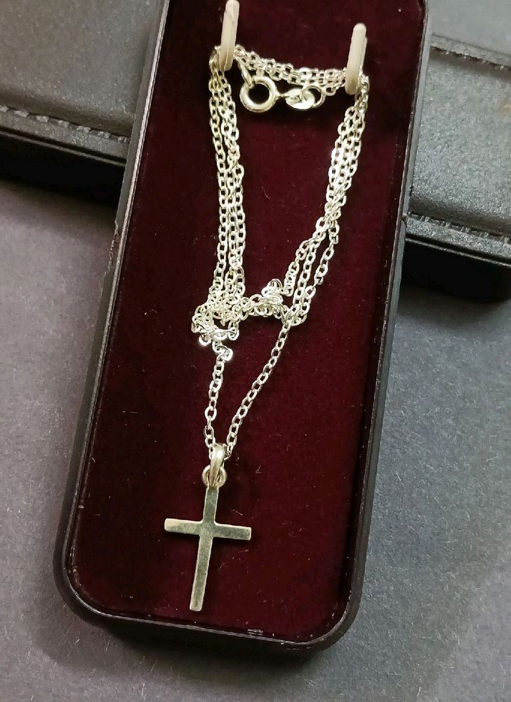 Original Silver Cross Necklace 20 Inch