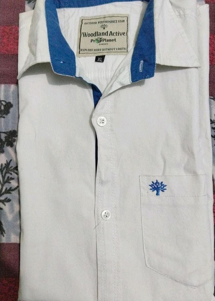 Cotton Shirt Woodland active white