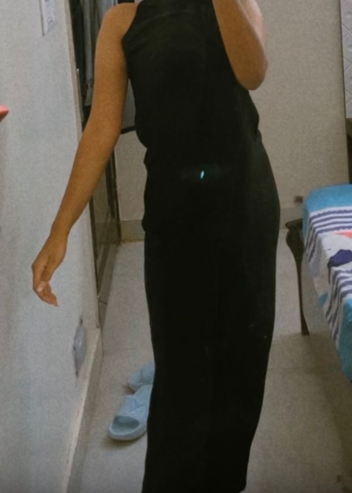 Black Backless Jumpsuit.