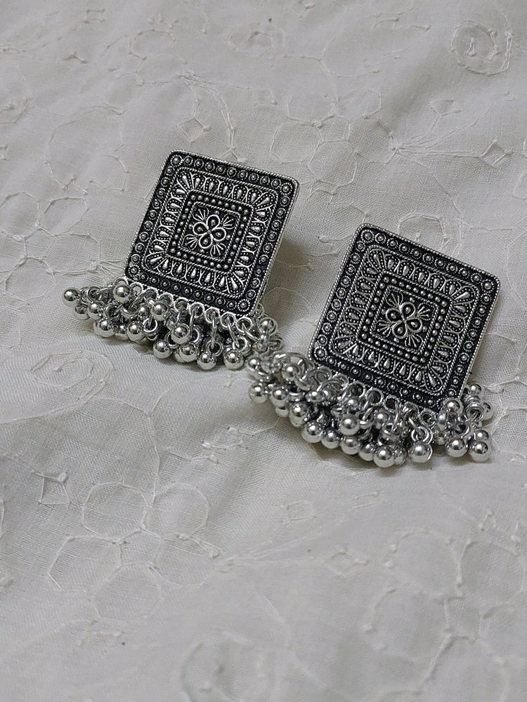 Oxidized Square shape Earrings