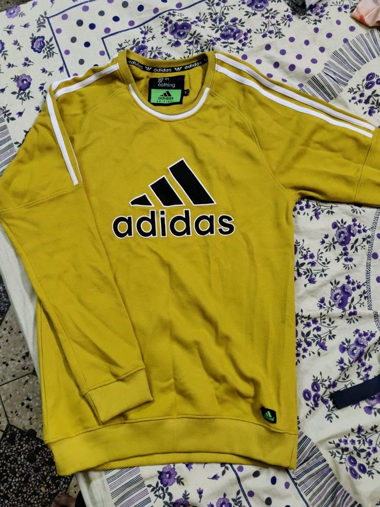 Adidas Bootleg Yellow Sweatshirt, Size:M