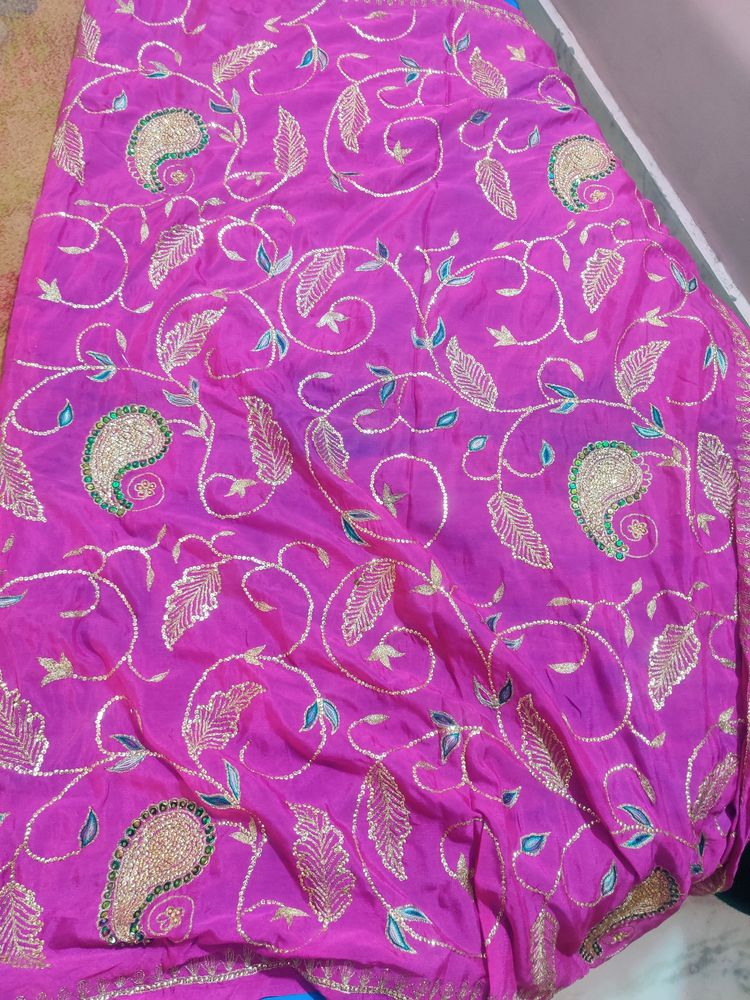 PINK AND FIROZI SAREE PIN