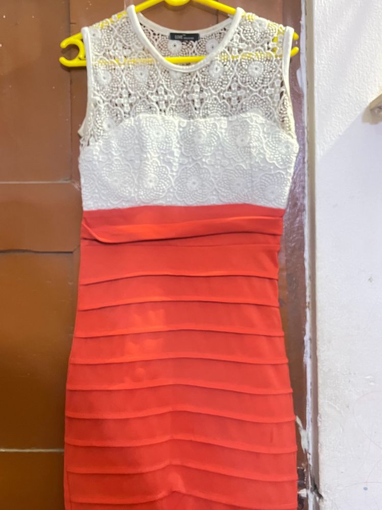 Orange Body Con Dress