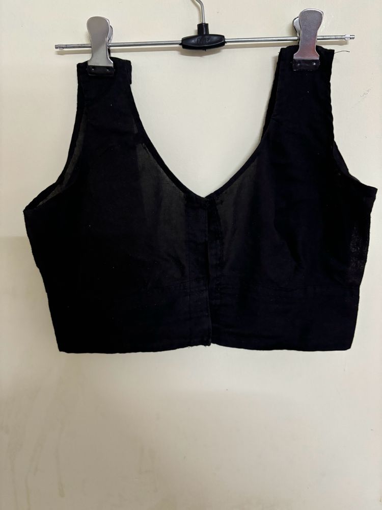 Black Sleeveless Used Blouse