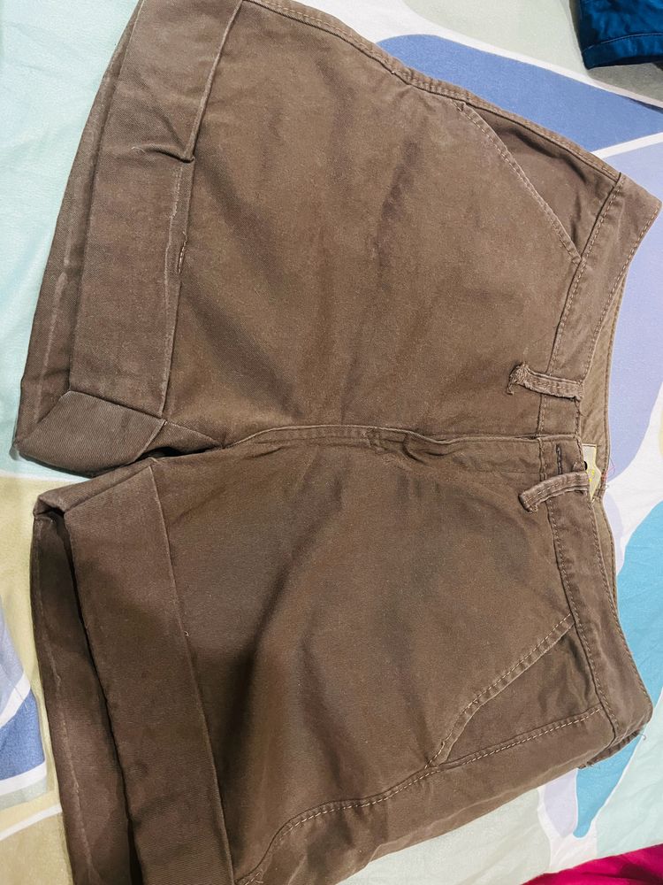 Brown Denim Shorts