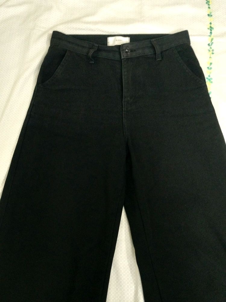 black flared jeans