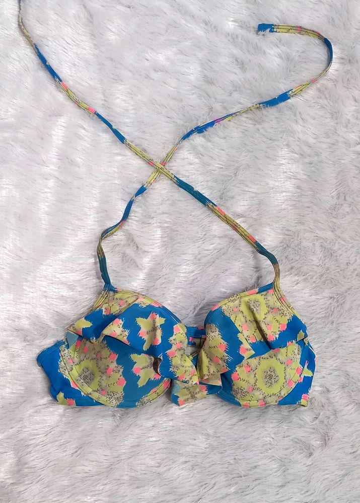 Beautiful Frills Padded Floral Bikini Top