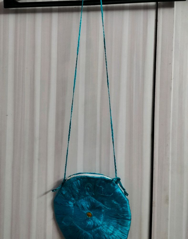 Blue Handmade Sling Bag