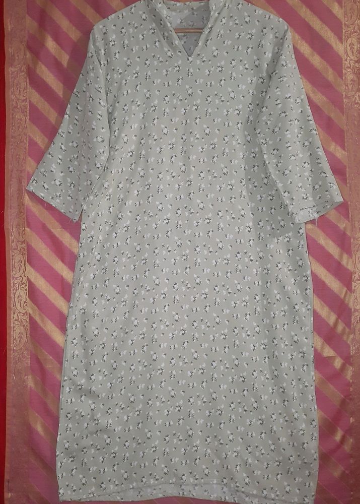 Printed Cotton Pastle Green Kurta (Woman)