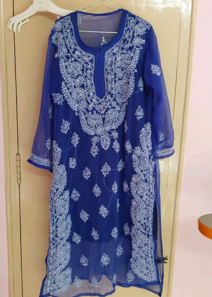 Blue Chikankari Kurta with Inner