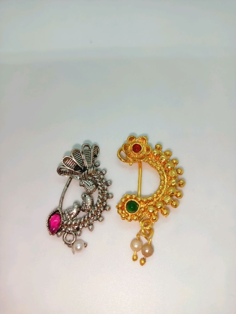 30 Rs Off Brand New Press Nath Nose Ring Combo