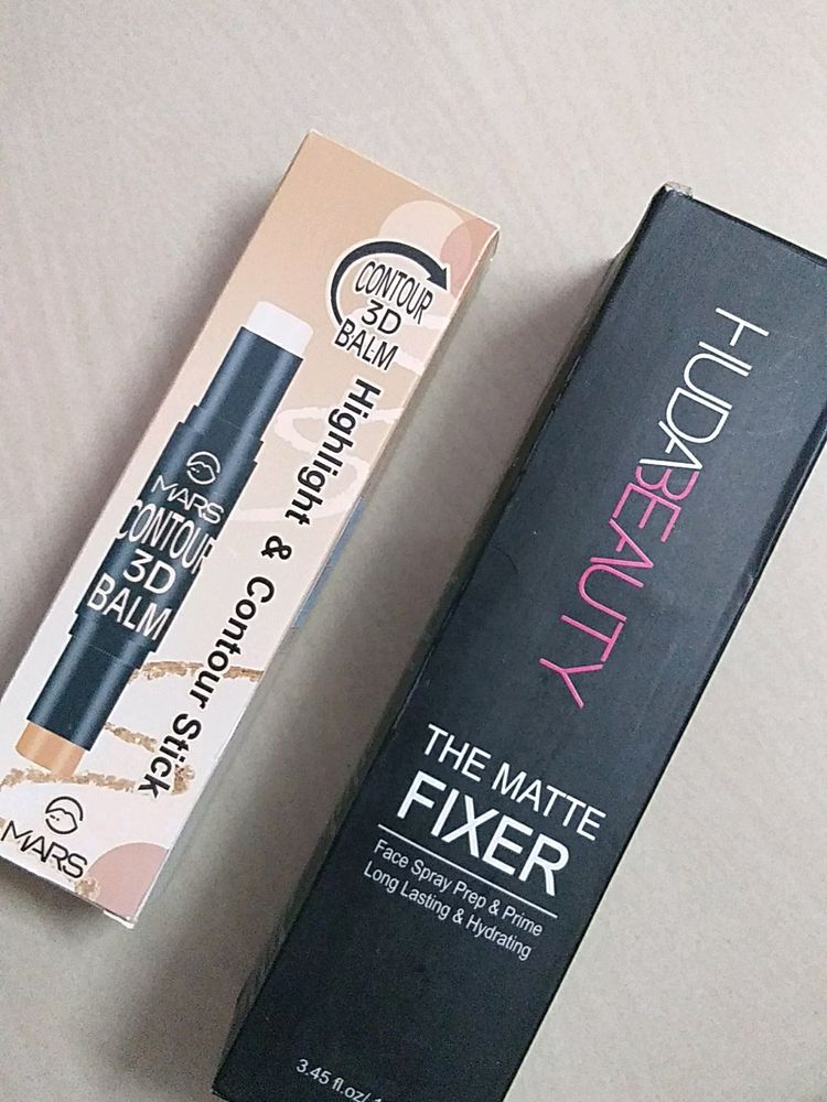 Huda Beauty Makeup Fixer Spray And Mars Contour St