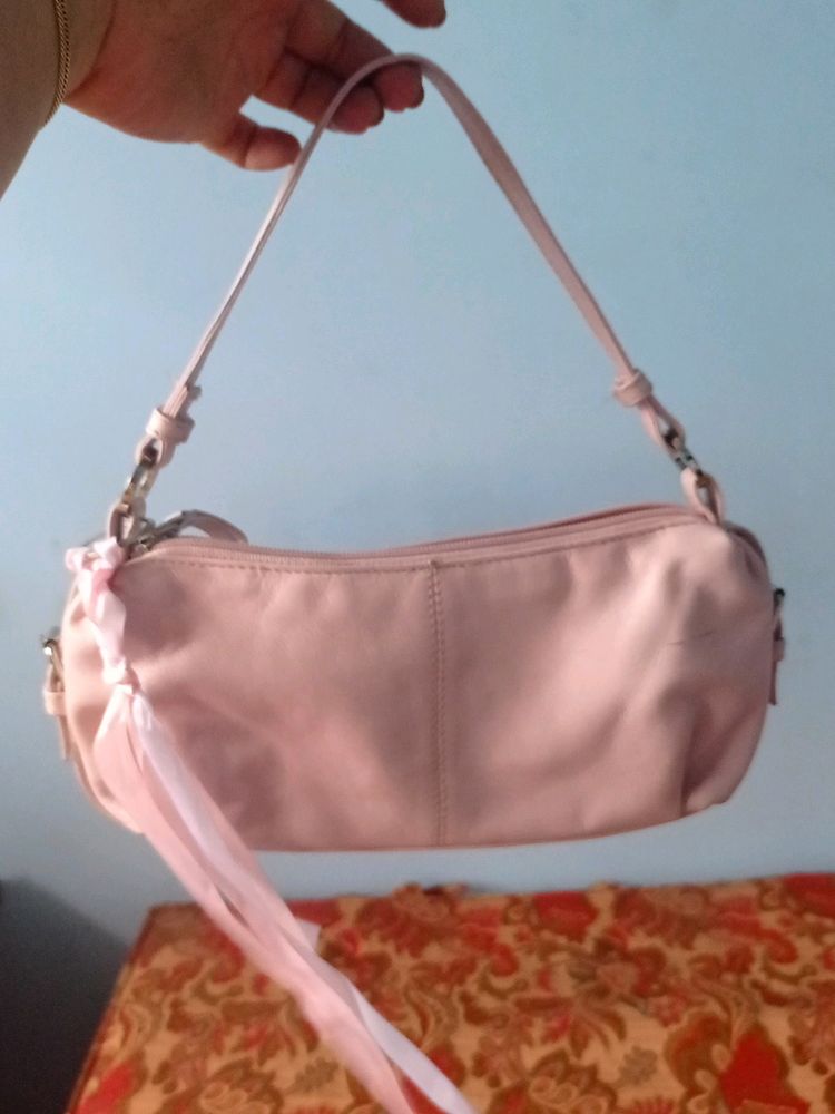 Vintage Pink Baguette Bag