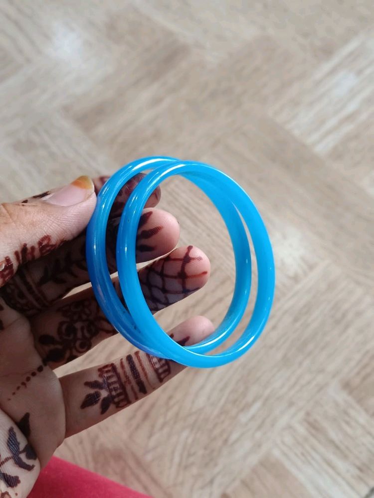 Sky Blue coloured A Pair Of Bangle