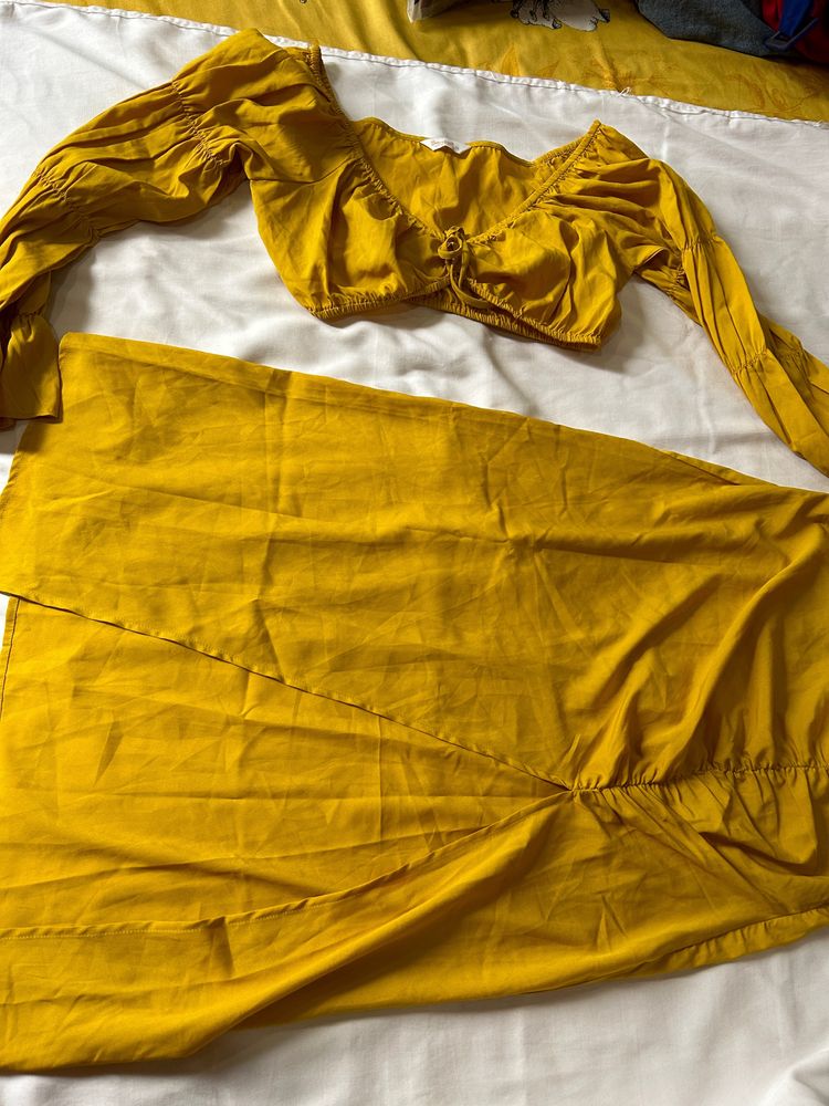 It’s a Yellow Top And Skirt Co-ord