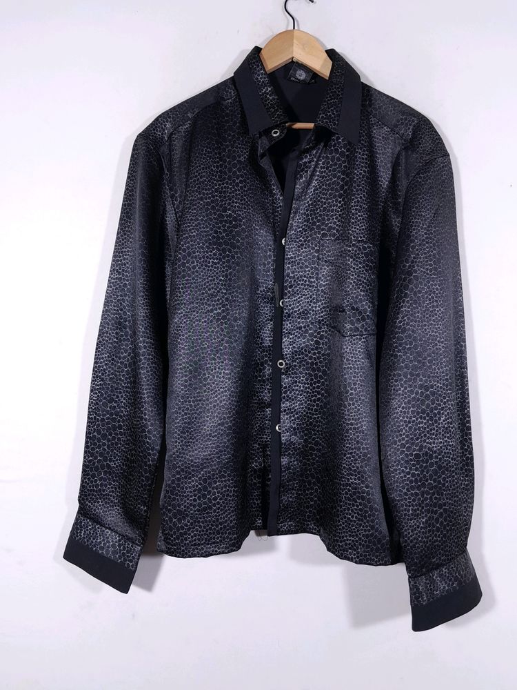 Black Printed Casual Shirt (Men's)