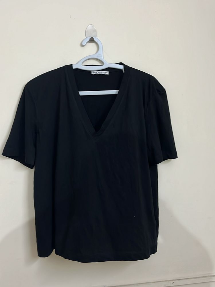 Zara Deep V Neck Tshirt