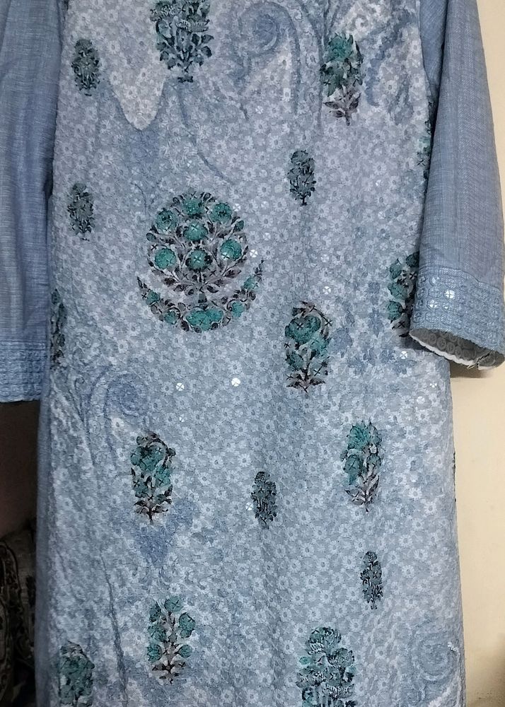 Sky Blue A-line Kurta