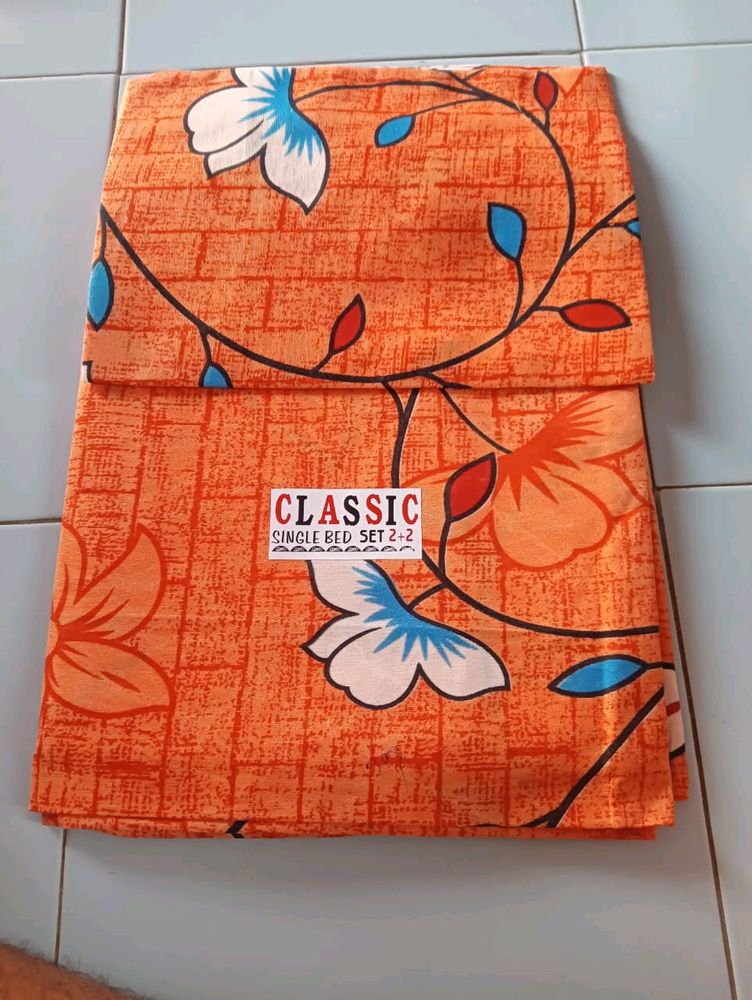 Single Bedsheet With Pillow Cover