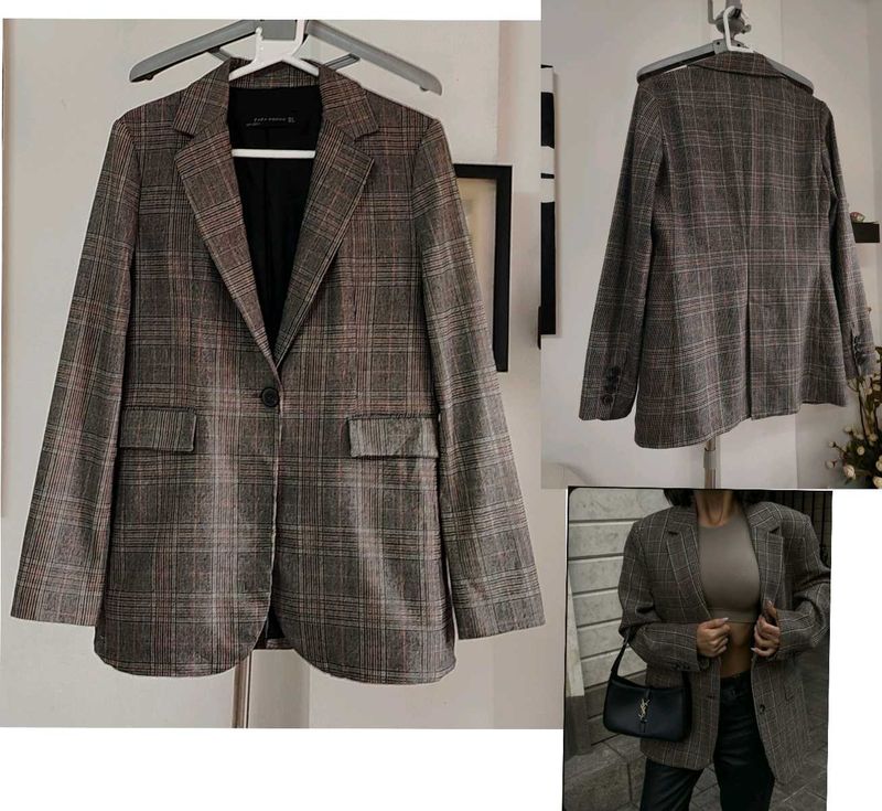 Zara Woman Checked  Blazer