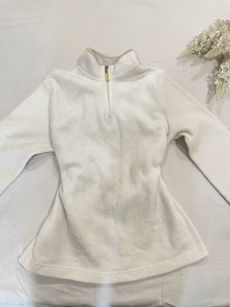 White Woolen Highneck Sweater